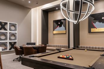 Game room with billiards table